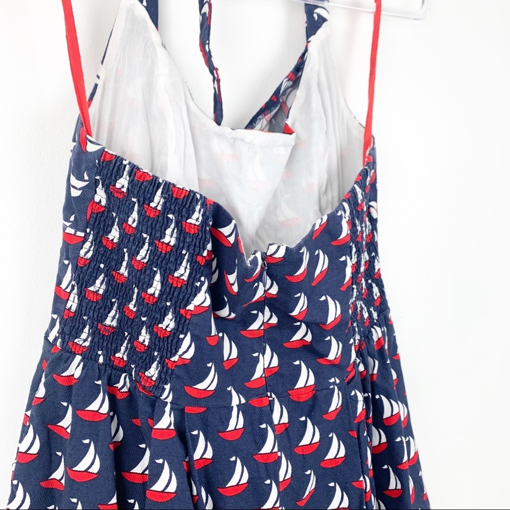 Anthropologie Nautical Sailboat Halter Dress in Navy, Red, White - Picture 10 of 10